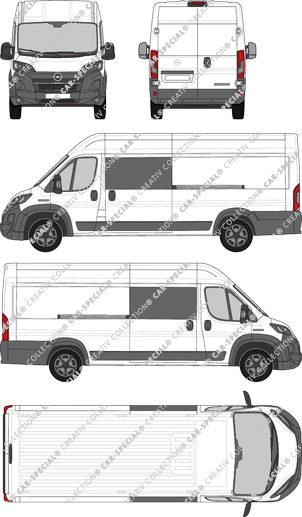 Opel Movano, van/transporter, L4H2, double cab, Rear Wing Doors, 2 Sliding Doors (2024)