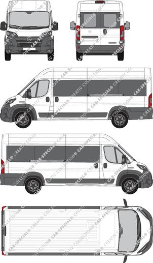 Opel Movano, microbús, L4H2, Rear Wing Doors, 2 Sliding Doors (2024)