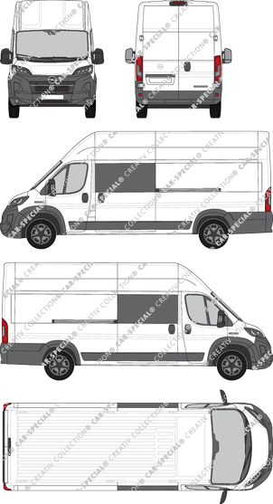 Opel Movano, van/transporter, L4H3, double cab, Rear Wing Doors, 2 Sliding Doors (2024)