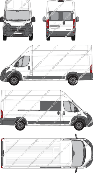 Opel Movano, Kastenwagen, L4H3, teilverglast rechts, Heck vergl., Rear Wing Doors, 1 Sliding Door (2024)