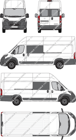 Opel Movano, Kastenwagen, L4H3, Heck verglast, Doppelkabine, Rear Wing Doors, 2 Sliding Doors (2024)