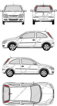 Opel Corsa Hatchback, 2003–2006 (Opel_124)