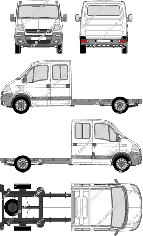 Opel Movano, Châssis pour superstructures, H1/L3, double cabine (2004)