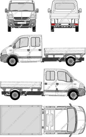 Opel Movano, camión basculador, H1/L3, cabina doble (2004)