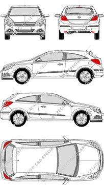 Opel Astra GTC, GTC, Combi coupé, 3 Doors (2005)