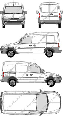 Opel Combo, furgone, Rear Wing Doors, 2 Sliding Doors (2009)