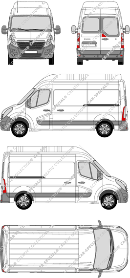 Opel Movano, FWD, van/transporter, L2H3, rear window, Rear Wing Doors, 2 Sliding Doors (2010)