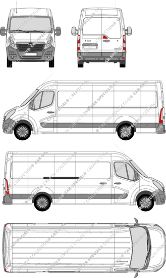 Opel Movano, RWD, fourgon, L4H2, Rear Wing Doors, 1 Sliding Door (2010)