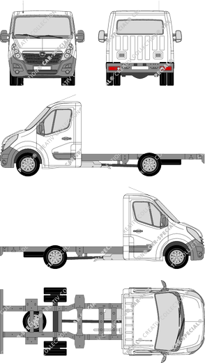 Opel Movano Chassis for superstructures, 2010–2019 (Opel_282)