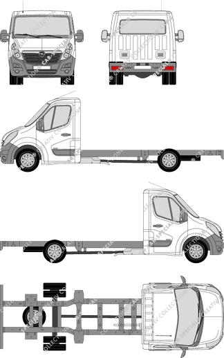 Opel Movano Zwillingsbereifung, Zwillingsbereifung, Chassis for superstructures, L4H1, single cab (2010)