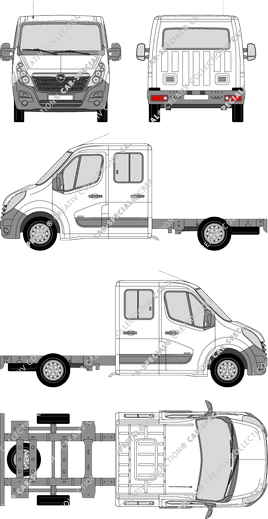 Opel Movano, Telaio per sovrastrutture, L2H1, Doppelkabine (2010)