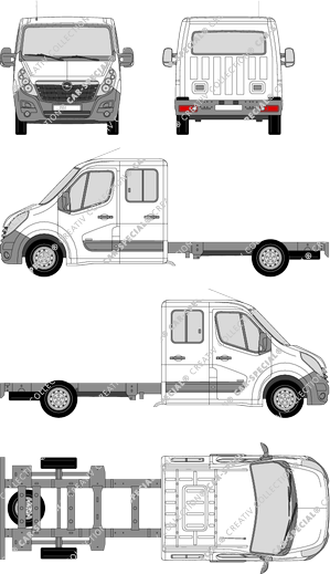 Opel Movano, Châssis pour superstructures, L3H1, double cabine (2010)