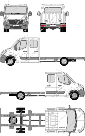 Opel Movano Zwillingsbereifung, Zwillingsbereifung, Telaio per sovrastrutture, L4H1, Doppelkabine (2010)