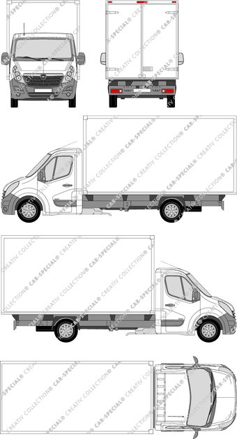 Opel Movano, Cuerpos de caja, L4H1, cabina individual (2010)