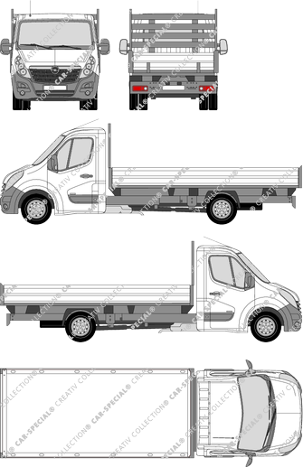 Opel Movano Zwillingsbereifung, Zwillingsbereifung, platform, L4H1, single cab (2010)