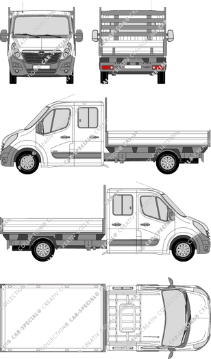 Opel Movano, pont, L3H1, double cabine (2010)