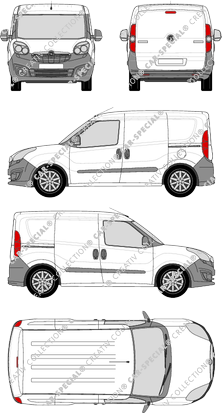 Opel Combo, furgone, L1H1, Rear Flap, 2 Sliding Doors (2012)