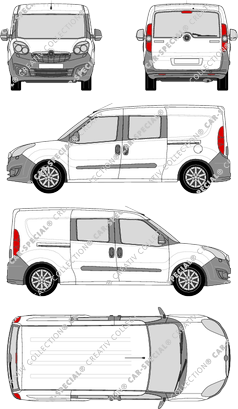 Opel Combo, Kastenwagen, L2H1, Heck verglast, Doppelkabine, Rear Flap, 2 Sliding Doors (2012)