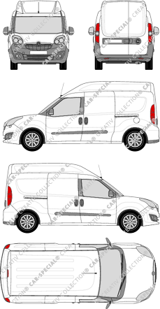 Opel Combo, furgone, L2H2, Rear Wing Doors, 2 Sliding Doors (2013)