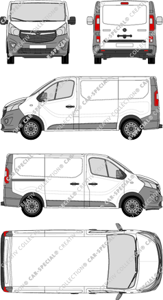 Opel Vivaro, van/transporter, L1H1, Rear Flap, 1 Sliding Door (2014)