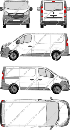 Opel Vivaro, van/transporter, L1H1, rear window, Rear Flap, 1 Sliding Door (2014)
