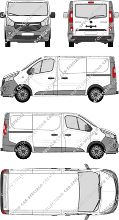 Opel Vivaro, van/transporter, L1H1, rear window, Rear Flap, 2 Sliding Doors (2014)