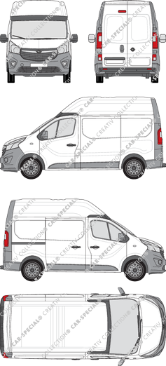 Opel Vivaro, van/transporter, L1H2, Rear Wing Doors, 1 Sliding Door (2014)