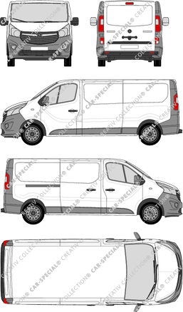 Opel Vivaro, fourgon, L2H1, Rear Flap, 1 Sliding Door (2014)