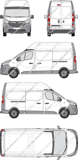 Opel Vivaro, furgone, L2H2, Rear Wing Doors, 2 Sliding Doors (2014)