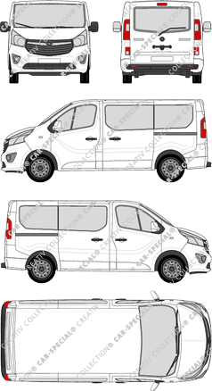 Opel Vivaro Combi, Combi, L1H1, Rear Flap, 2 Sliding Doors (2014)