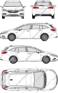 Opel Astra Sports Tourer Station wagon, 2016–2019 (Opel_426)