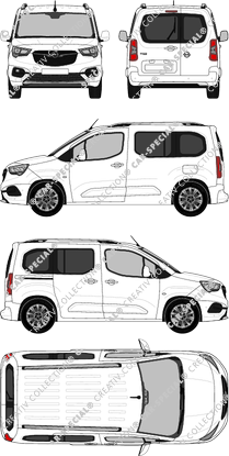 Opel Combo Life, fourgon, Rear Wing Doors, 1 Sliding Door (2018)