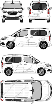 Opel Combo Life, van/transporter, Rear Wing Doors, 2 Sliding Doors (2018)