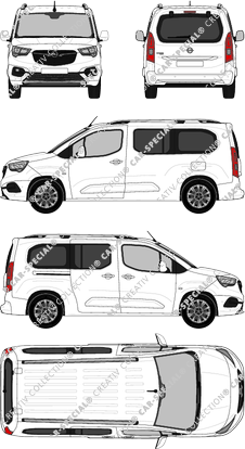 Opel Combo Life, XL, van/transporter, Rear Flap, 1 Sliding Door (2018)