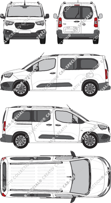 Opel Combo Cargo, Cargo, XL, van/transporter, Rear Wing Doors, 1 Sliding Door (2018)