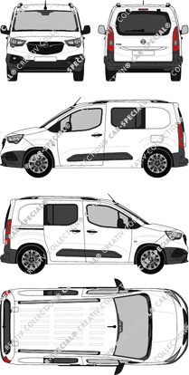 Opel Combo Cargo, Cargo, furgone, vitre arrière, Doppelkabine, Rear Flap, 1 Sliding Door (2018)