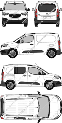 Opel Combo Cargo, Cargo, van/transporter, Heck verglast, rechts teilverglast, Rear Flap, 1 Sliding Door (2018)