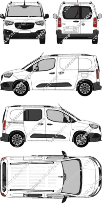 Opel Combo Cargo, Cargo, furgone, Heck verglast, rechts teilverglast, Rear Wing Doors, 2 Sliding Doors (2018)