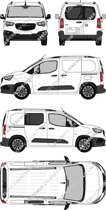 Opel Combo Cargo, Cargo, furgón, Heck verglast, rechts teilverglast, Rear Wing Doors, 2 Sliding Doors (2018)