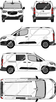 Opel Combo Cargo, Cargo, XL, furgón, Heck verglast, rechts teilverglast, Rear Flap, 1 Sliding Door (2018)