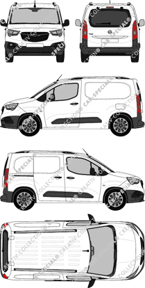 Opel Combo Cargo, Cargo, furgone, vitre arrière, Rear Flap, 1 Sliding Door (2018)