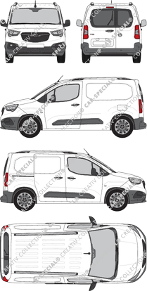 Opel Combo Cargo, Cargo, van/transporter, rear window, Rear Wing Doors, 1 Sliding Door (2018)