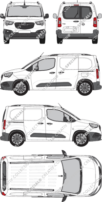 Opel Combo Cargo, Cargo, furgone, vitre arrière, Rear Wing Doors, 2 Sliding Doors (2018)