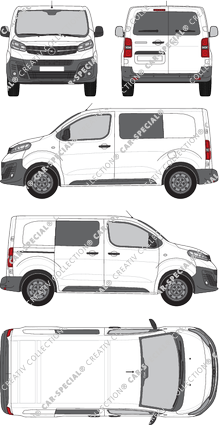 Opel Vivaro Cargo, van/transporter, S, rear window, double cab, Rear Wing Doors, 1 Sliding Door (2019)