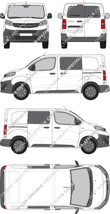 Opel Vivaro Cargo, van/transporter, S, rear window, double cab, Rear Wing Doors, 2 Sliding Doors (2019)