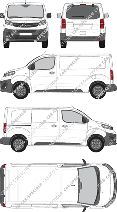Opel Vivaro Cargo, furgón, M, ventana de parte trasera, Rear Flap, 1 Sliding Door (2019)