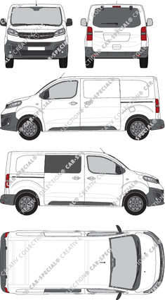 Opel Vivaro Cargo, Kastenwagen, M, Heck verglast, rechts teilverglast, Rear Flap, 2 Sliding Doors (2019)