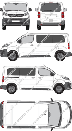 Opel Vivaro, microbús, M, acristalado, Rear Flap, 1 Sliding Door (2019)