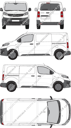 Opel Vivaro Cargo, van/transporter, M, rear window, Rear Wing Doors, 2 Sliding Doors (2019)