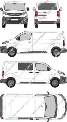 Opel Vivaro Cargo, van/transporter, M, Heck verglast, rechts teilverglast, Rear Wing Doors, 1 Sliding Door (2019)